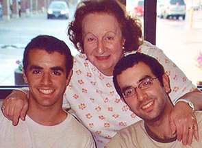 Denise's sons, David and Ted, being pampered by The Poetry Lady's mother.